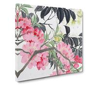 Peach Blossoms by Zhao Zhiqian Canvas Print | Gallery Wrapped 30mm Frame Wall Art | 14x14 inches | Ready to Hang | Modern Still Life Picture | Living Room Bedroom Lounge Office