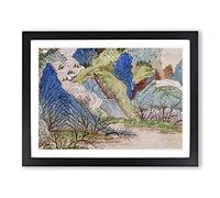 Peach Blossoms In The Spring By Qiu Ying Asian Japanese Framed Print | A3 Black Framed Wall Art | Ready to Hang | Asian Landscape Picture | Living Room Bedroom Lounge Office