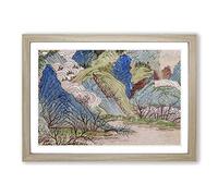 Peach Blossoms in The Spring by Qiu Ying Framed Print | A2 Oak Framed Wall Art | Ready to Hang | Modern Landscape Picture | Living Room Bedroom Lounge Office