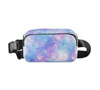 Peach Blue Magical Galaxy Star Fashionable Crossbody Bag Waist Packs for Women Men Small Sling Bag Travel Essential with Adjustable Strap for Travel Shopping Running, Peach Blue Magical Galaxy Star,