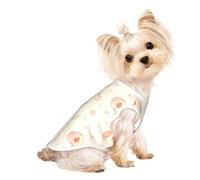 Peach Blush Print Pet Vest For Small Pets | Soft Breathable Sleeveless Top With Tiny Floral Design. Upload Your Own Pattern