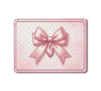 Peach Bow Dish Drying Mats for Kitchen Counter, Vintage Polka Dot Absorbent Rubber Mat, Charming Drying Pad for Kitchen Counter Protector 18x24 Inch