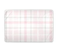 Peach Buffalo Plaid Check Tartan Scotland Pattern Extra Large Resuable Baby Bed Pad Waterproof Washable Bed Wetting Pads Breathable Diaper Pads for Kids Adults Pets, 52" L x 34" W