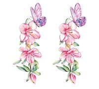 Peach Butterfly Dream Temporary Tattoo Stickers, Stomach To Cover The Scar Waterproof Lasting Men And Women Fake Tattoos