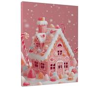 Peach Candy Wall Art, Sweet Treats Canvas Decor, Christmas Aesthetic Art for Living Room, Bedroom, Kitchen, Holiday Home Decor 12x16 Inch