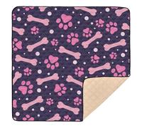 Peach Cartoon Bone Paw Prints Soft Thick Baby Play Mat for Floor Non-Toxic Activity Gym Mat for Baby Toddler Infant, 50'' x 50''