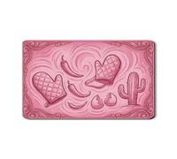 Peach Chili Pepper Dish Drying Mats for Kitchen Counter, Vintage Cactus and Oven Mitt Absorbent Rubber Mat, Southwestern Style Drying Pad Protector 12x20 Inch