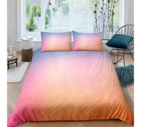 Peach Comforter Cover For Girls Woman Girly,Coral Orange Pink Purple Blue Gradient Solid Bedding Set Kids Teens,Abstract Ombre Art Feminine Colors,Decor 3 Pcs Duvet Cover King & Zipper Ties