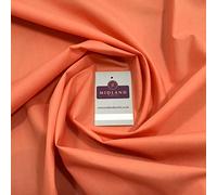 Peach Coral Plain Polycotton Fabric - Dress Craft 44 Inch Wide MA820 Mtex