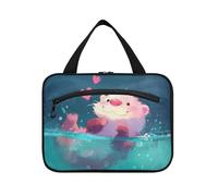 Peach Cute Cartoon Otter Hanging toiletries Travel Bag with Hook, Designer Multifunctional Hanging Makeup Bag for Accessories Must Haves Toilet bolso para maquillaje de Mujer L