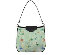 Peach Dots Butterfly Shoulder Hand Bags for Women Purses and Handbags with Removable Straps for Daily Travel, Light Green Background With Lots of Little Butterflies on It, One Size
