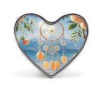 Peach Dream Catcher Button Badge Fashion Love Heart Brooch Personalized Exquisite Metal Lapel Pin Button Decoration Heart Lapel Brooch Pin for Clothing Backpack Hat Jackets