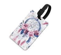 Peach Dream Catcher Luggage Tag TPU Bag Tag Travel Airplane Essentials Personalized Luggage Tags Holder with Lanyard Name Id Identifier Card for Suitcase Backpack Toolbox