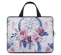 Peach Dream Catcher Printed Laptop Case 15 Inch Laptop Bag Laptop Sleeve Water Resistant Computer Case Laptop Carrying Case Protective Laptop Handbag Bag Bussiness Carrying Handbag