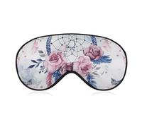 Peach Dream Catcher Sleep Mask Light Blocking Eye Cover Polyester Eye Mask with Elastic Strap Blindfold for Side Sleeper Sleeping Masks Face Hugging for Women Men Travel