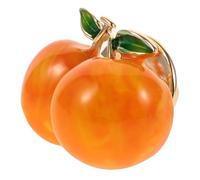 Peach Enamel Brooch Pin Copper Fruit Lapel Pin for Women