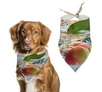 Peach Falling Into Water Dog Bandana Adjustable Pet Scarf Soft Washable Polyester Triangle Bib Lightweight Breathable Pet Bib for Dogs Cats Puppies Suitable for Holiday Birthday