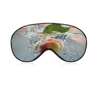 Peach Falling Into Water Eye Mask, Adjustable Strip, Blocks Light Sleep Mask, Sleep Eye Mask for Night Sleeping Travel Nap 8.1 * 4.1 Inches