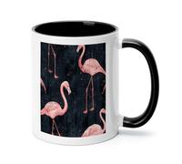 Peach Flamingo Style Ceramic Coffee Mug with Handle 11 Ounces, Porcelain Mug Coffee Cup Tea Mug Water Cup Ideal for Coffee,Tea,Latte,Cappuccino,Microwave & Dishwasher Safe Unique Gift Cup