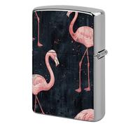 Peach Flamingo Style Metal Lighter Case Cover, Personalized Graffiti Lighter Sleeve, Waterproof Double-Sided Protector for Women Men Gifts