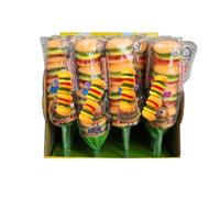 Peach Flavoured Halal Gummy Burger on a Stick - Individually wrapped Jelly Sweets - Bnt (06)