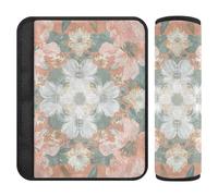 Peach Floral Bloom 2 Pack Cute Seatbelt Cover Stop seat Belt Cutting into Neck for Backpack Protector para cinturón de carro