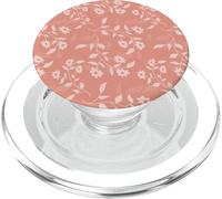 Peach Flowers and Leaves, Cottage Girly Feminine Design PopSockets PopGrip for MagSafe