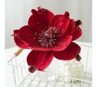 Peach Flowers Artificial With Christmas Decorations Christmas Flowers: Stunning Faux Magnolia Decorations Made From Fabrics Peonies Artificial with Vase (A, 24x18x4)