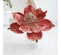 Peach Flowers Artificial With Christmas Decorations Christmas Flowers: Stunning Faux Magnolia Decorations Made From Fabrics Peonies Artificial with Vase (D, 24x18x4)