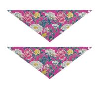 Peach Flowers Japanese Style Dog holiday bandanas Adjustable Scarf Handkerchief Cute Pet Holiday Accessories Decor for Dogs Cats M