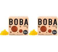 Peach Fruit Juice Filled Popping Boba | Bursting Pearls for Bubble Tea and Dessert Toppings | 150g 3 Servings | Vegan | By THE TEASHED (Pack of 2)