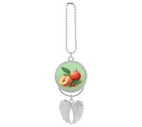Peach Fruit Rear View Mirror Car Charm Ornament Hanging Decoration Pendant Car Accessories for Women, Cute Aesthetic Decor Gifts Interior Ornament Truck Christmas for Men