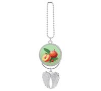 Peach Fruit Rear View Mirror Hanging Accessories Car Hanging Ornament Cute Car Accessories for Men Women Cars Mirror Decor Funny Truck Cars Pendant Auto Charms Silver