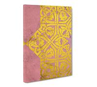 Peach Gold Mandala No.1 Modern Canvas Wall Art Print Ready to Hang, Framed Picture for Living Room Bedroom Home Office Décor, 30x20 Inch (76x50 cm)