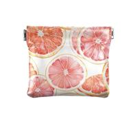 Peach Grapefruit Slices Women Leather Coin Purse Convenient Makeup Period Bag for Women