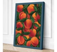 Peach Harvest Botanical Canvas Wall Art Print 18x12 Inch | Ready to Hang, Gallery Wrapped, Fade-Resistant Inks, Securely Packaged, UK Made