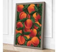 Peach Harvest Botanical Canvas Wall Art Print 18x12 Inch | Ready to Hang, Gallery Wrapped, Fade-Resistant Inks, Securely Packaged, UK Made