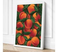 Peach Harvest Botanical Canvas Wall Art Print 18x12 Inch | Ready to Hang, Gallery Wrapped, Fade-Resistant Inks, Securely Packaged, UK Made