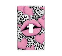 Peach Heart and Lip Light Switch Cover Plates/Outlet Covers, Fun and Playful Design for Valentine's Day, Thermoplastic Wall Plates, Standard Size Single Toggle