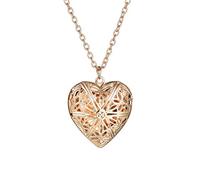 Peach Heart Hollow Engraved Flower Can Open the Necklace Heart-Shaped Photo Box Pendant Clavicle Chain Women Personality Jewellery