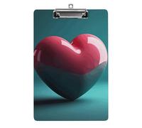 Peach Heart Model Clipboard Retractable Hanging Tab Clip Board Plastic Clipboard Nursing Clipboards Nurse, Doctor, Cute Design for Standard Size 12.5 X 8.5Inch