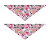 Peach Hearts Doodle Cute Dog holiday bandanas Unique Shape Adjustable Fit Soft Dog Scarf Cute Pet Holiday Set for Dogs Cats M