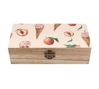 Peach Ice Cream Cones Storage Boxes with Lids Keepsake Treasure Jewellery Box