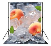 Peach Ice Cubes Backdrop for Photography, 5x7 FT | Seamless Background For Studio, Polyester Fabric, Roller Pocket On Top, Non Reflective Photo Backdrop Curtain For Photoshoot
