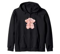 Peach I'm My Own Evil Twin Peach Graphic Zip Hoodie