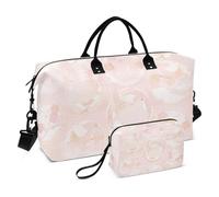 Peach Japanese Vintage Cherry Blossom Ukiyo-e Large Bag Overnight Weekender Bags Sports Tote Gym Bag with Adjustable Strap for Travel Large Capacity