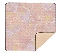 Peach Japanese Vintage Cherry Blossom Ukiyo-e Soft Foam Baby Playmat for Indoor Outdoor Washable Infant Play Mat for Babies Infants Toddlers, 50'' x 50''