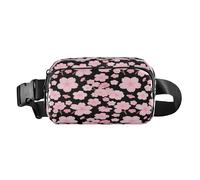 Peach Japanese Zephyr Cherry Blossoms Cute Fanny Pack Waist Bag for Women Men Multipurpose with Adjustable Strap for Travel Running Hiking bolsas de cintura para mujer