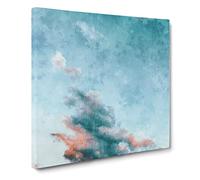 Peach Kissed Clouds Canvas Print | Gallery Wrapped 30mm Frame Wall Art | 20x20 inches | Ready to Hang | Modern Still Life Picture | Living Room Bedroom Lounge Office