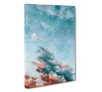 Peach Kissed Clouds Canvas Print | Gallery Wrapped 30mm Frame Wall Art | 30x20 inches | Ready to Hang | Modern Still Life Picture | Living Room Bedroom Lounge Office